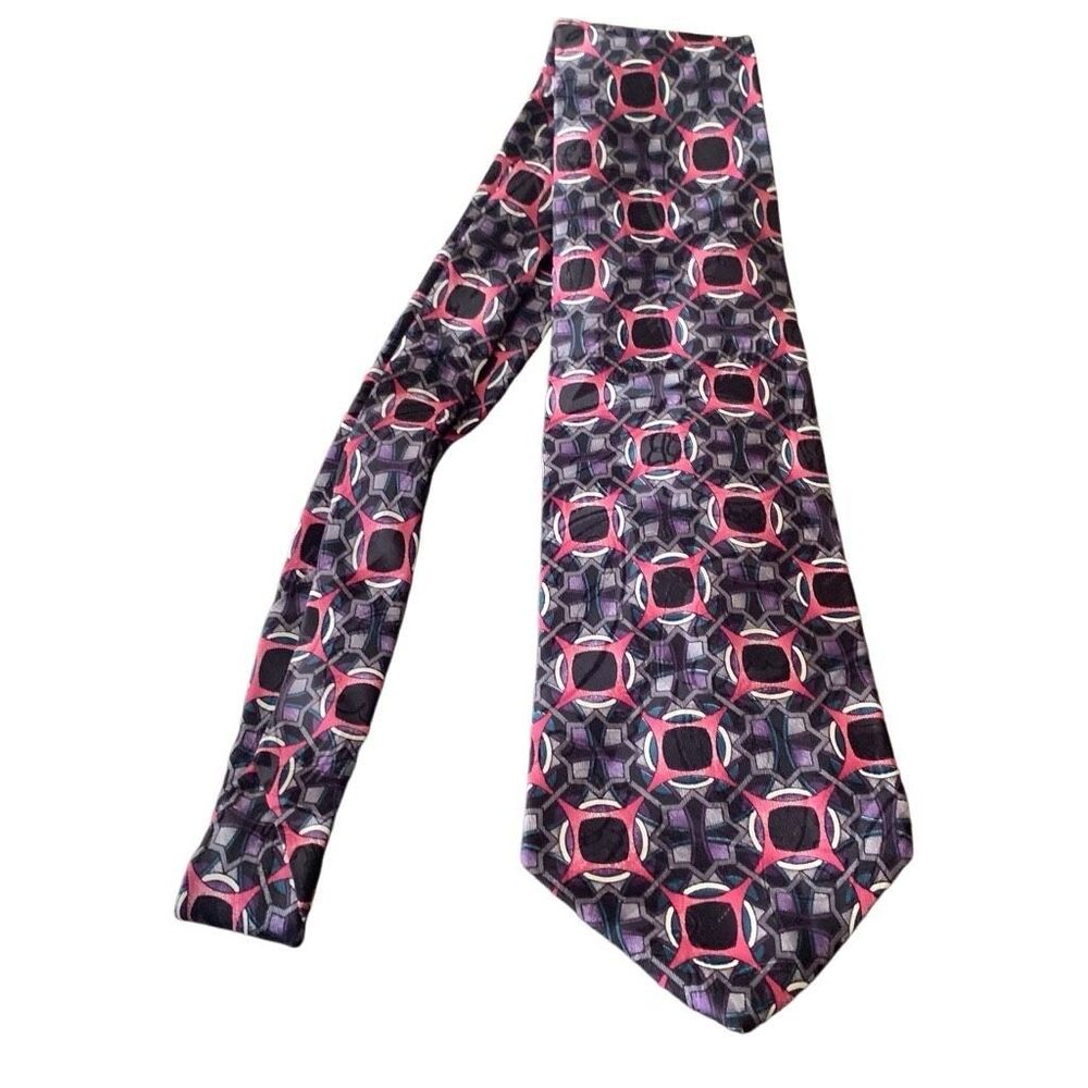 Pre Owned Men’s Bass Tie Neck Tie Necktie 100% Silk Imported from Italy